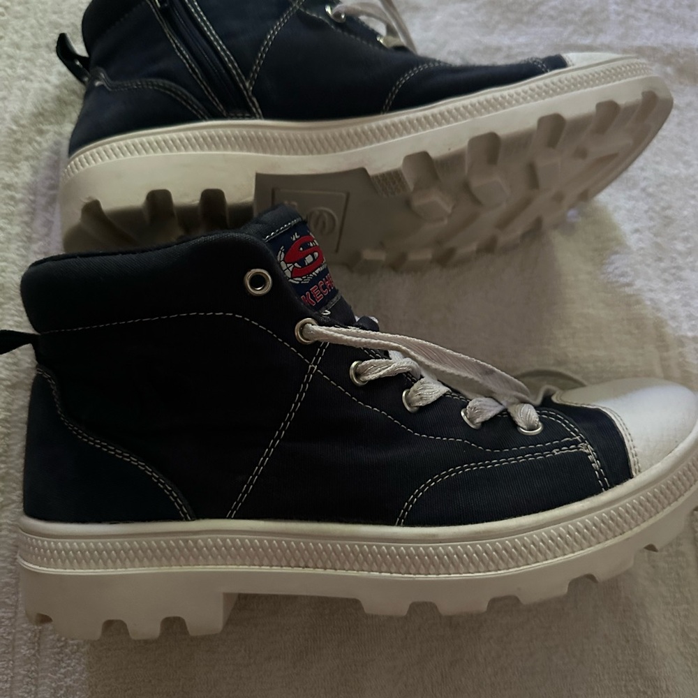 Kids blue navy and White High-Top Sneakers